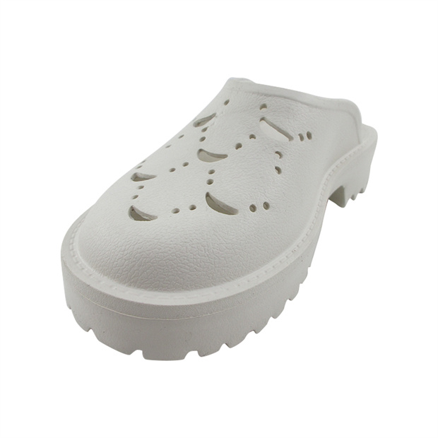 white eva rubber thick sole women sandals anti slip slide slippers closed toe low heeled wedges sandals clog shoes